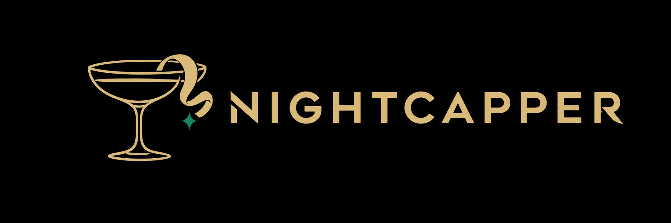 Nightcapper — gold cocktail coupe and wordmark